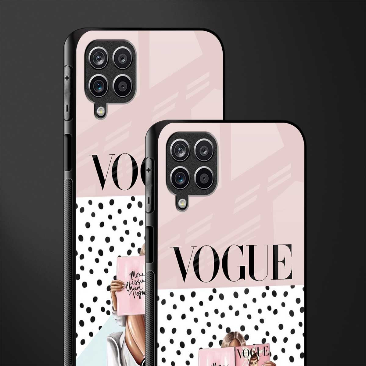 vogue queen back phone cover | glass case for samsung galaxy a22 4g