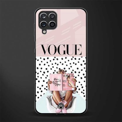 vogue queen back phone cover | glass case for samsung galaxy a22 4g