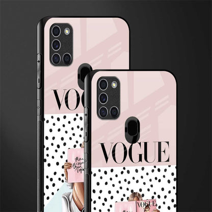 vogue queen glass case for samsung galaxy a21s image-2