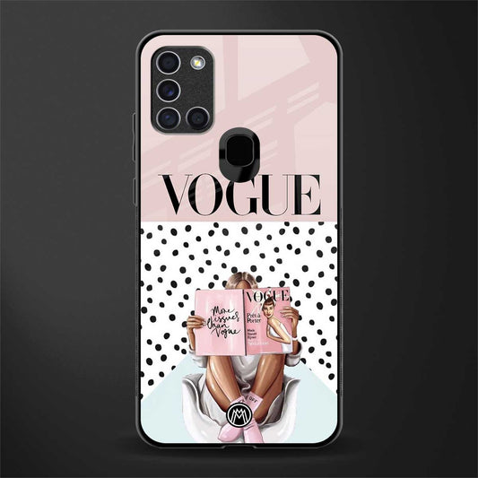 vogue queen glass case for samsung galaxy a21s image