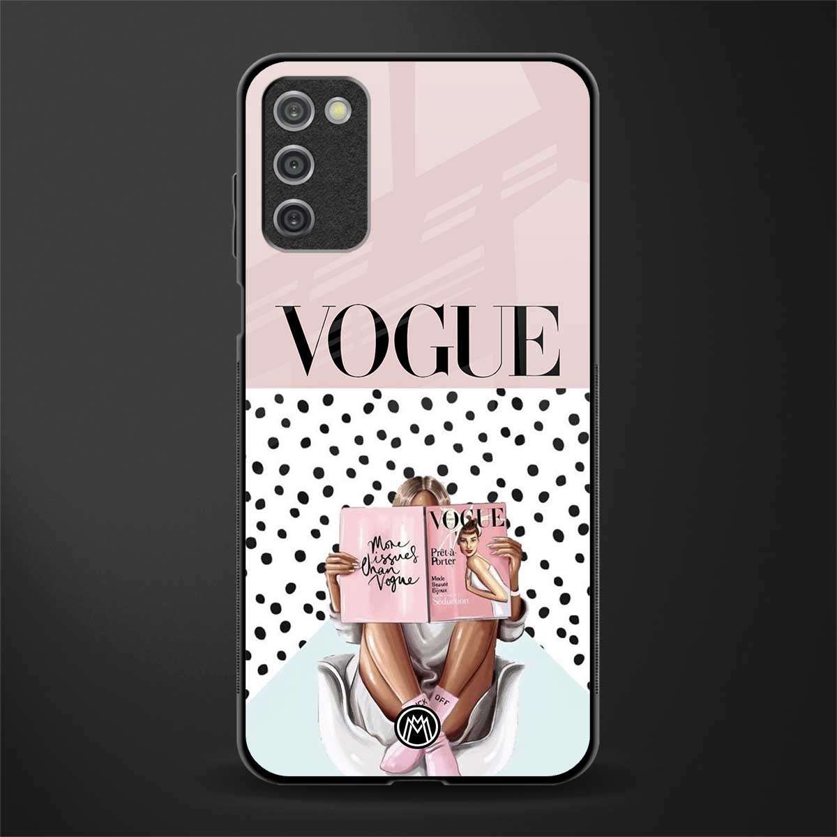 vogue queen glass case for samsung galaxy a03s image