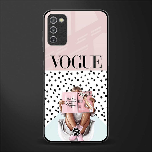 vogue queen glass case for samsung galaxy a03s image