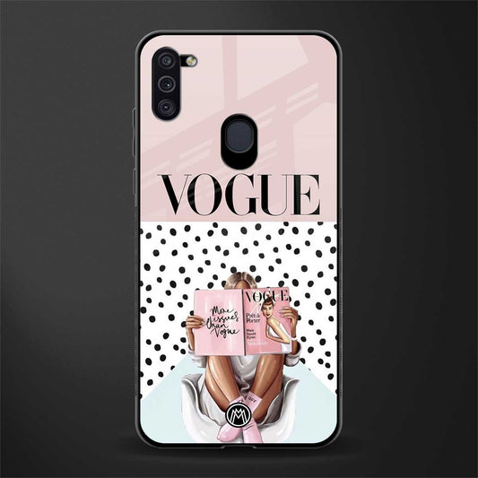 vogue queen glass case for samsung a11 image
