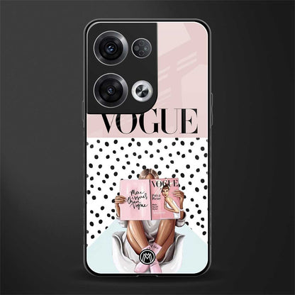 vogue queen back phone cover | glass case for oppo reno 8