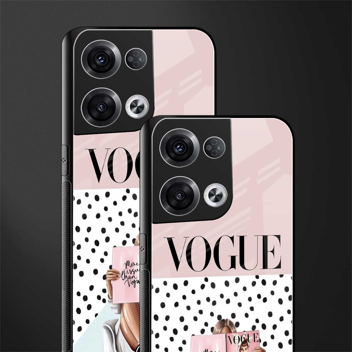 vogue queen back phone cover | glass case for oppo reno 8 pro