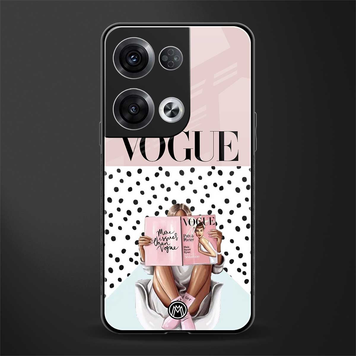 vogue queen back phone cover | glass case for oppo reno 8 pro