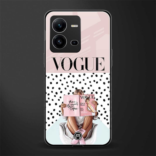 vogue queen back phone cover | glass case for vivo v25-5g