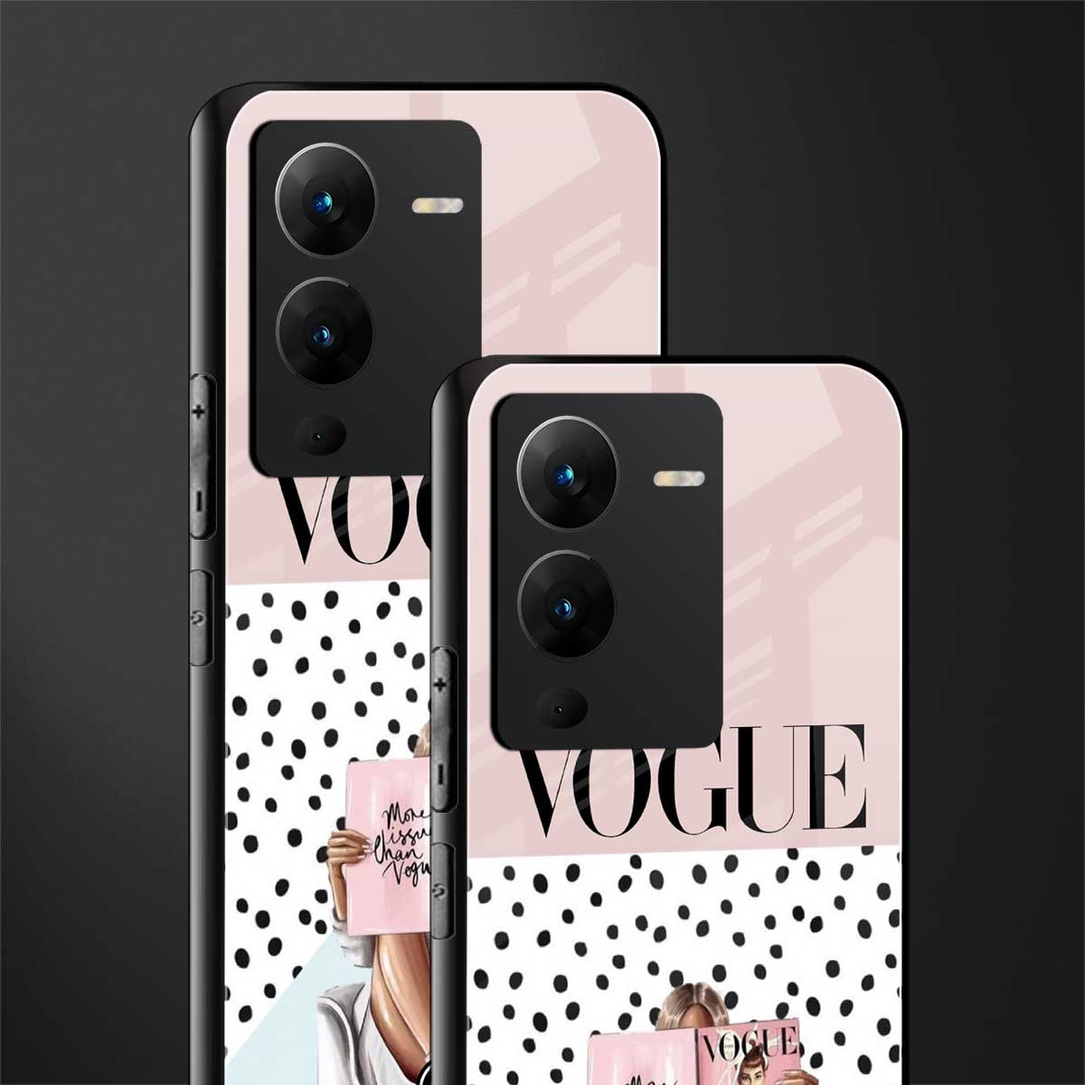 vogue queen back phone cover | glass case for vivo v25 pro 5g