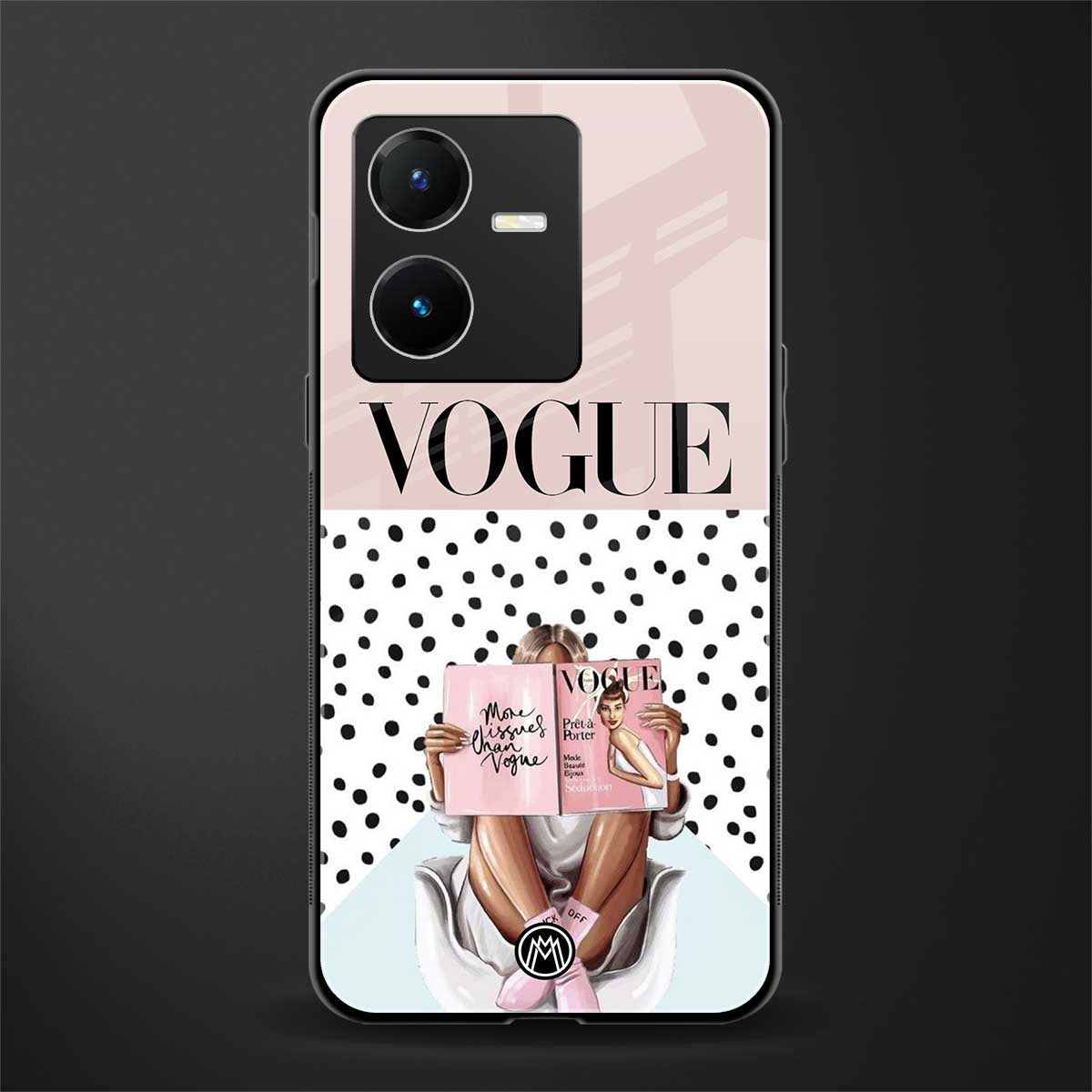 vogue queen back phone cover | glass case for vivo y22