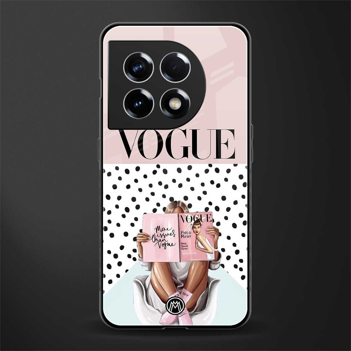 vogue queen back phone cover | glass case for oneplus 11