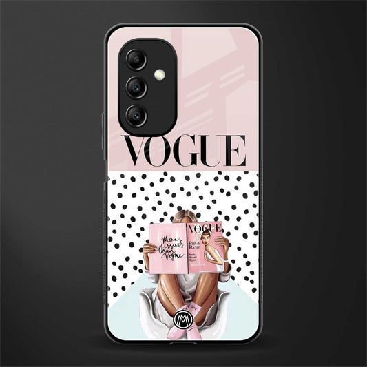 vogue queen back phone cover | glass case for samsung galaxy a14 5g