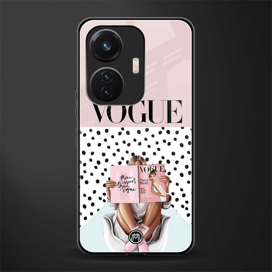 vogue queen back phone cover | glass case for vivo t1 44w 4g