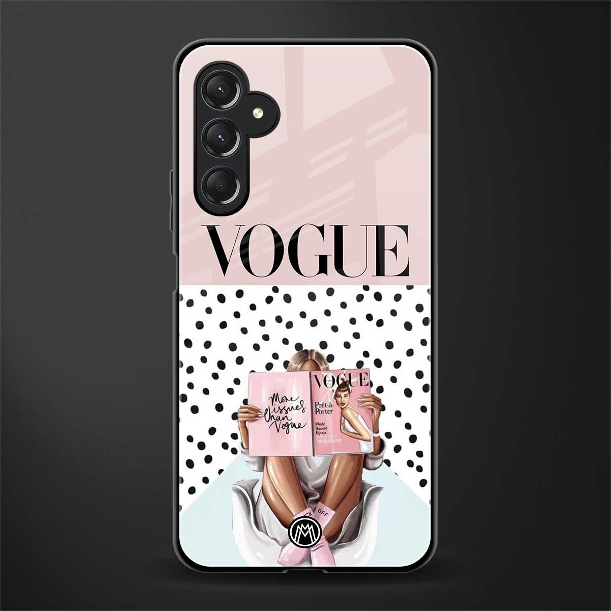 vogue queen back phone cover | glass case for samsun galaxy a24 4g
