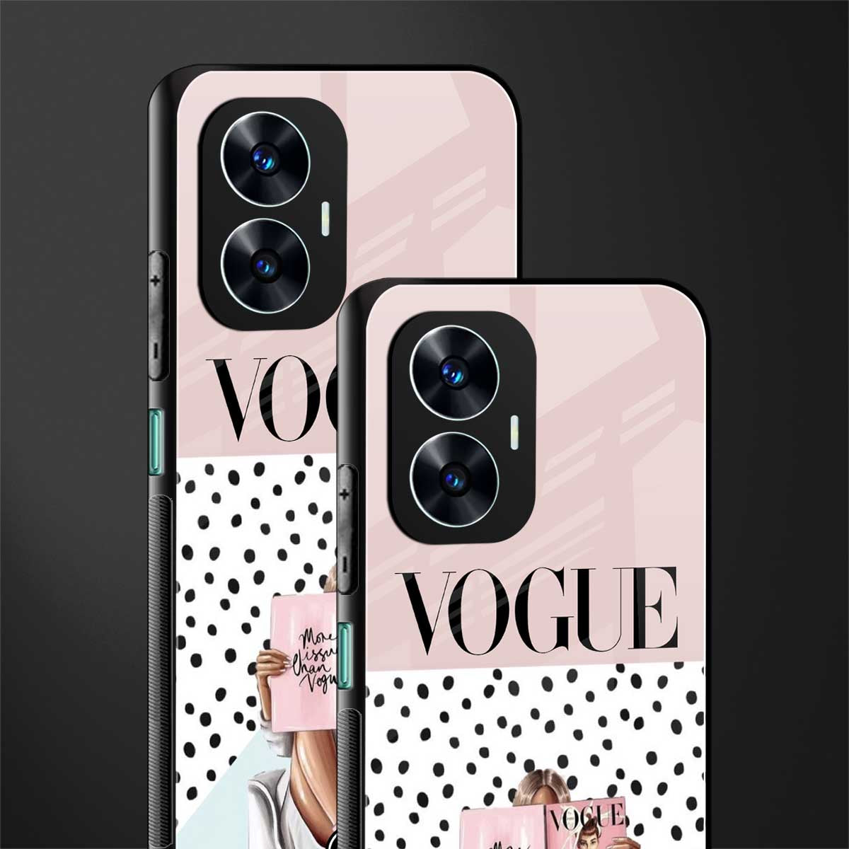 vogue queen back phone cover | glass case for realme c55