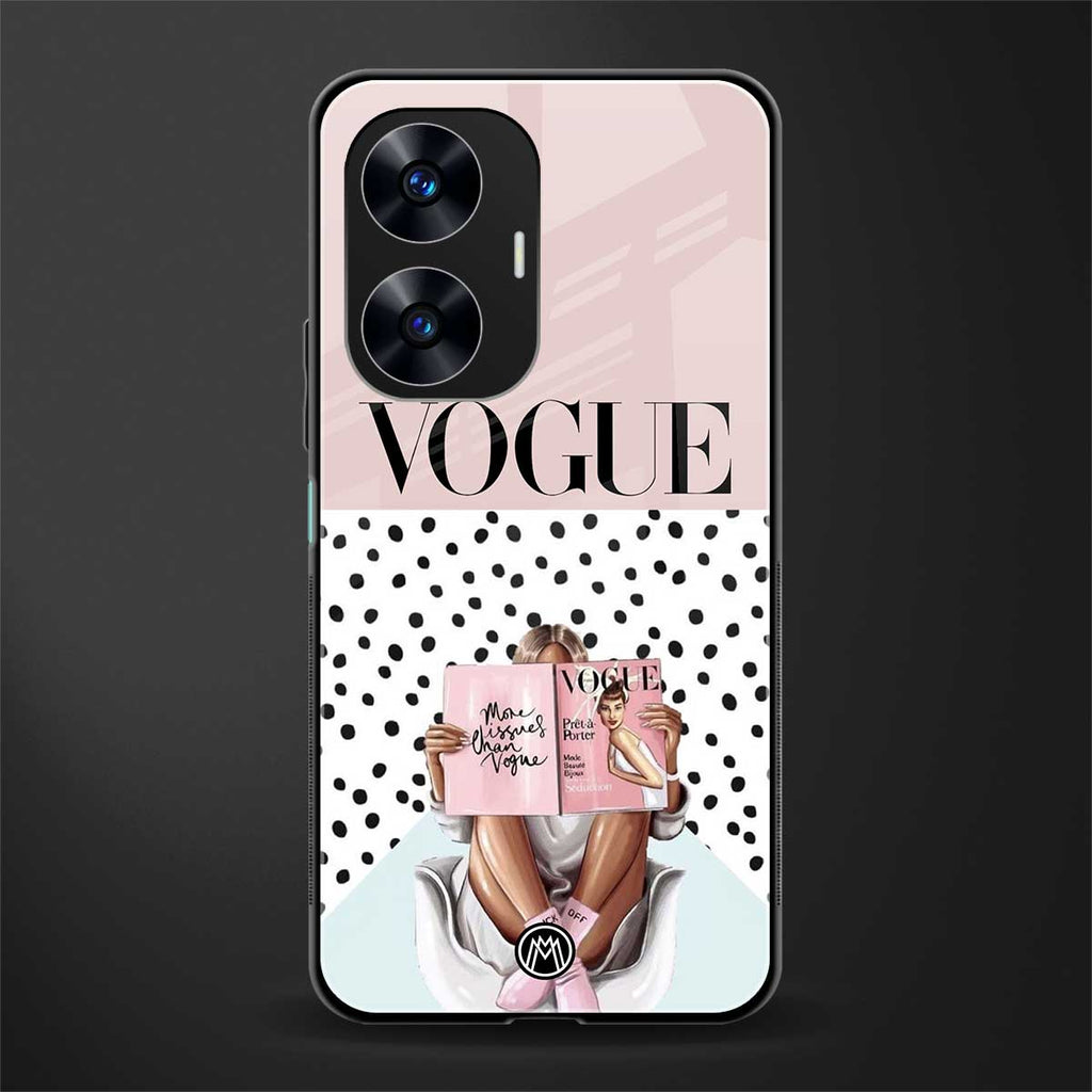 vogue queen back phone cover | glass case for realme c55