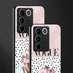 vogue queen back phone cover | glass case for vivo v27 pro 5g