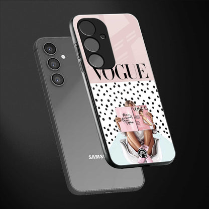 vogue queen back phone cover | glass case for samsung galaxy s23 fe 5g