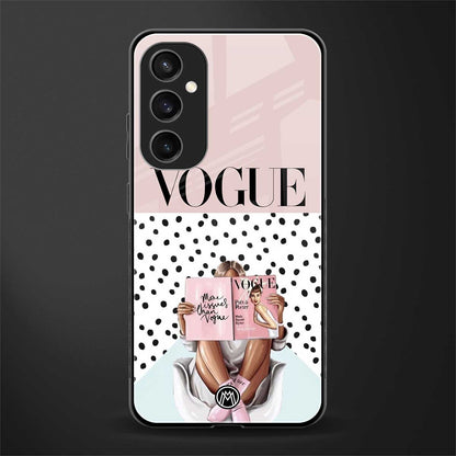 vogue queen back phone cover | glass case for samsung galaxy s23 fe 5g