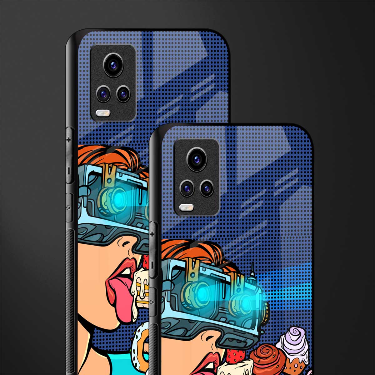 vr dessert back phone cover | glass case for vivo y73