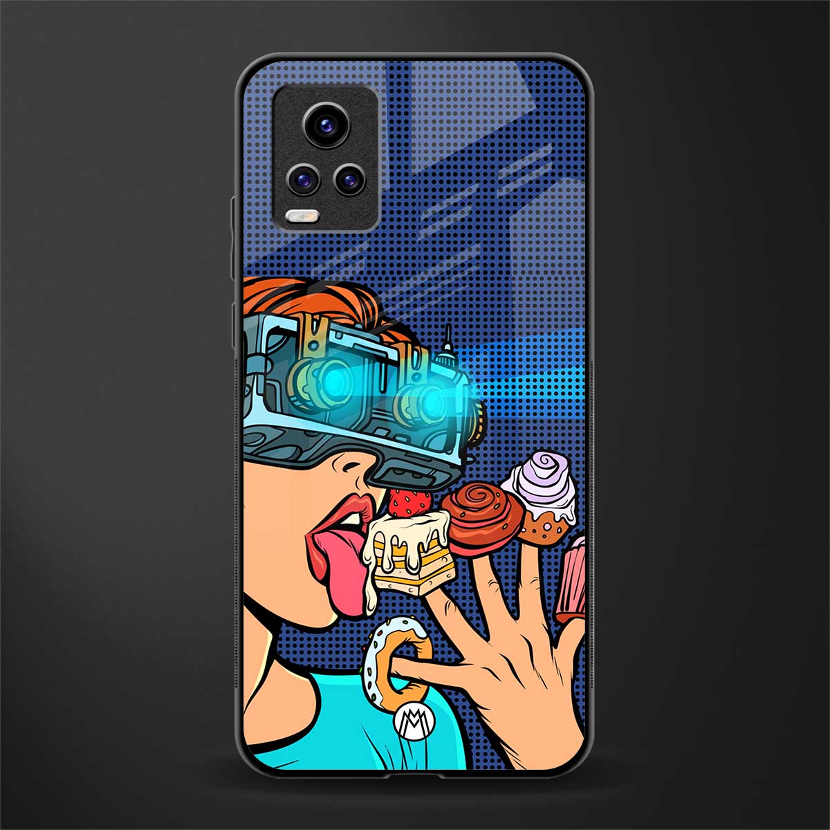 vr dessert back phone cover | glass case for vivo y73