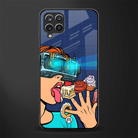 vr dessert back phone cover | glass case for samsung galaxy a22 4g