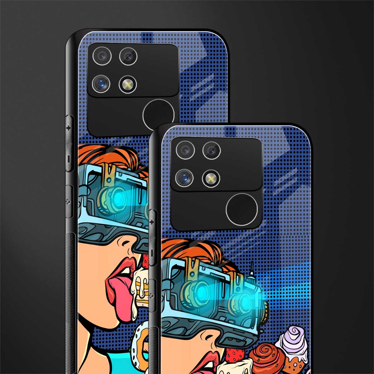 vr dessert back phone cover | glass case for realme narzo 50a