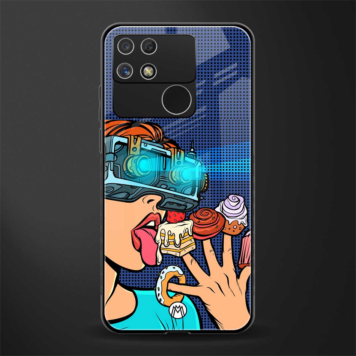 vr dessert back phone cover | glass case for realme narzo 50a