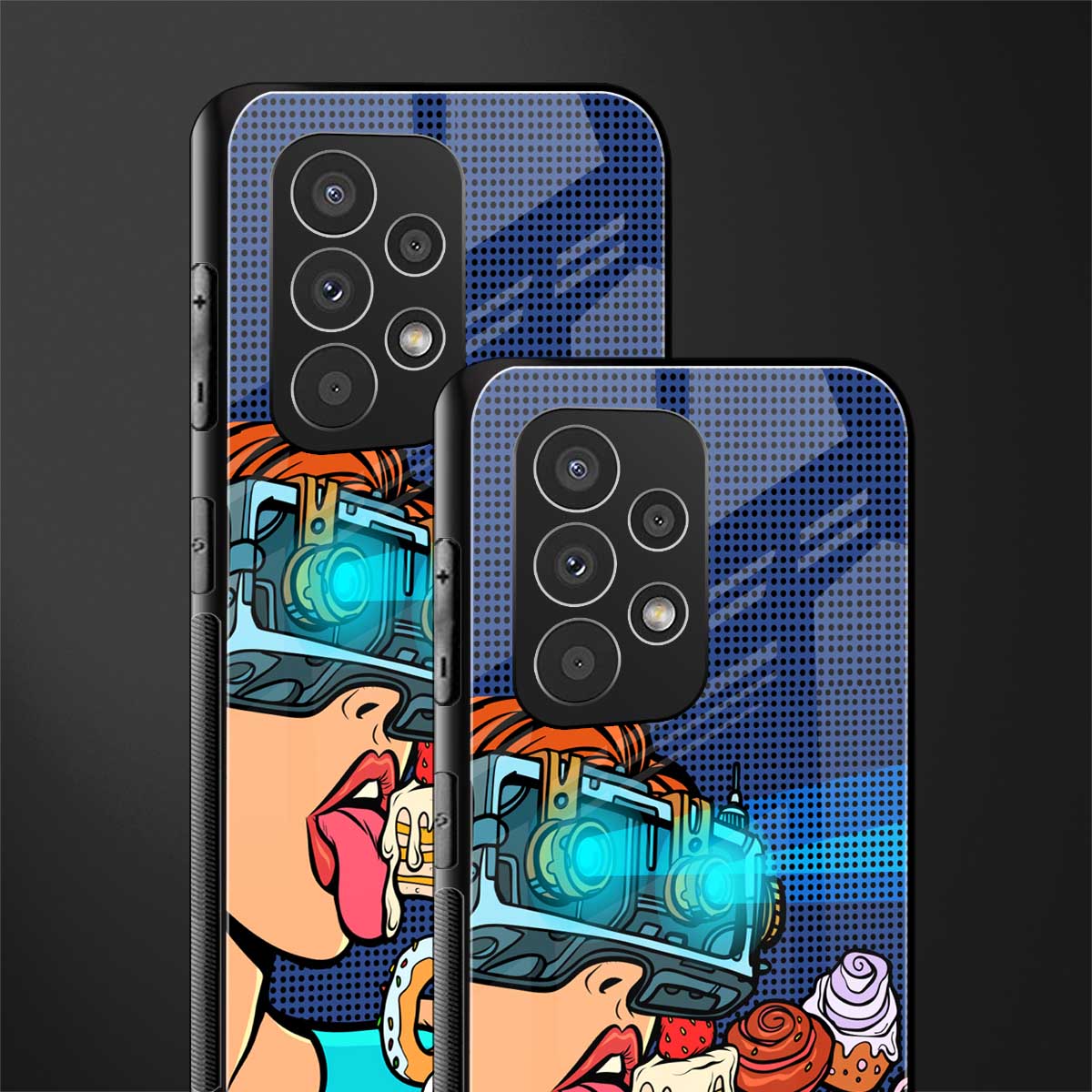 vr dessert back phone cover | glass case for samsung galaxy a73 5g