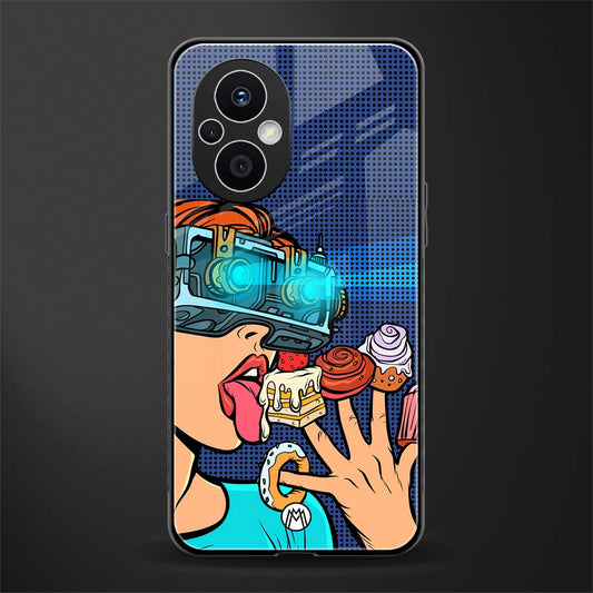 vr dessert back phone cover | glass case for oppo f21 pro 5g