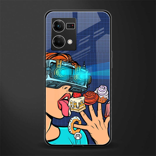 vr dessert back phone cover | glass case for oppo f21 pro 4g