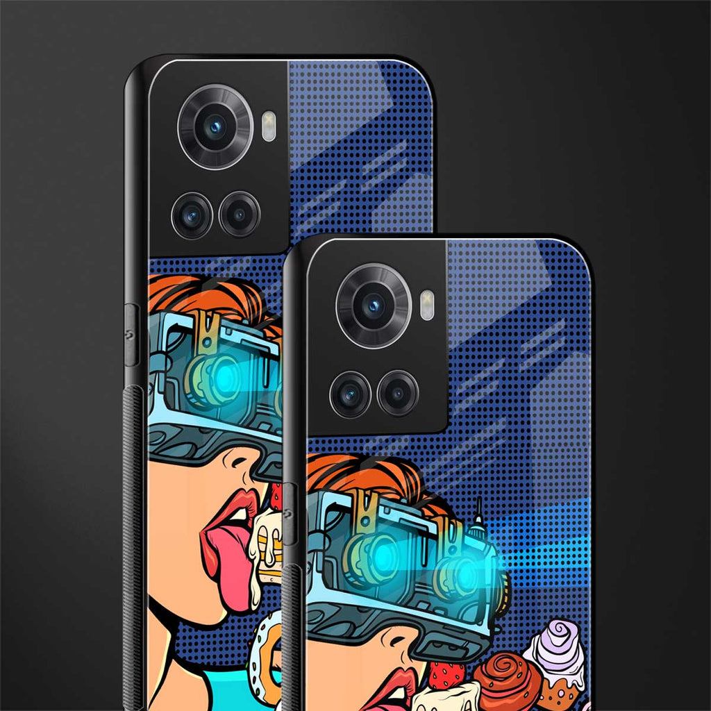 vr dessert back phone cover | glass case for oneplus 10r 5g