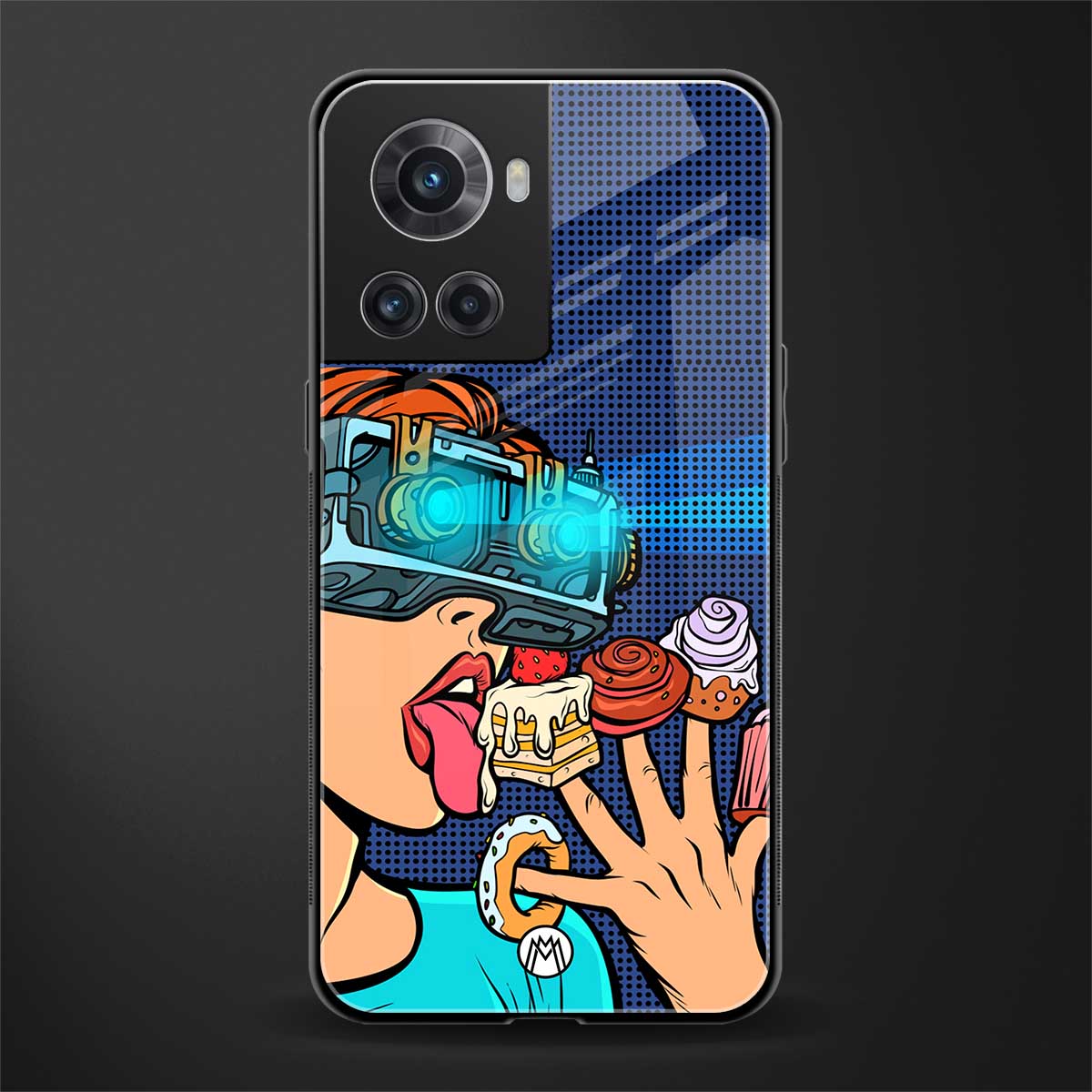 vr dessert back phone cover | glass case for oneplus 10r 5g