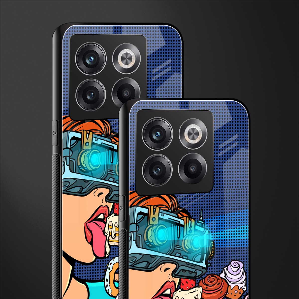 vr dessert back phone cover | glass case for oneplus 10t