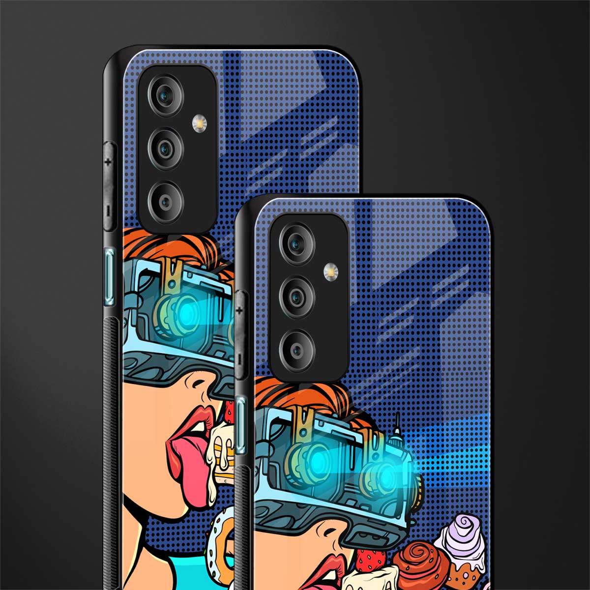 vr dessert back phone cover | glass case for samsung galaxy f23 5g