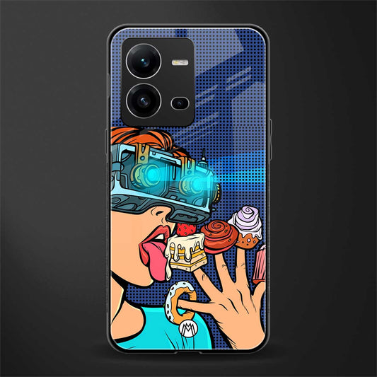 vr dessert back phone cover | glass case for vivo v25-5g