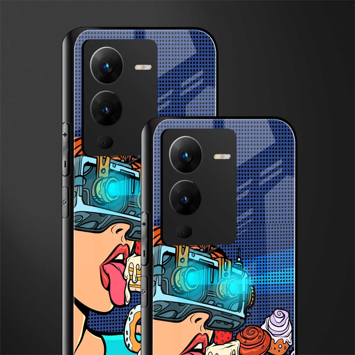vr dessert back phone cover | glass case for vivo v25 pro 5g