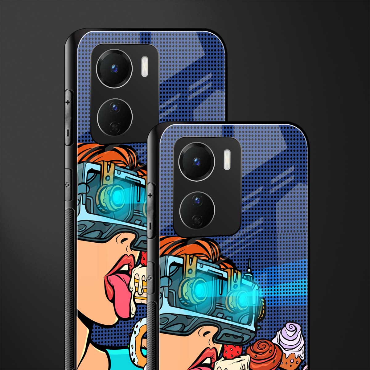 vr dessert back phone cover | glass case for vivo y16