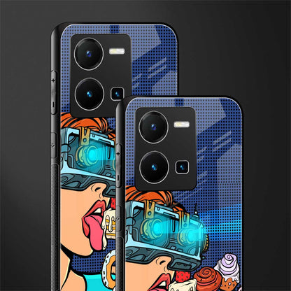 vr dessert back phone cover | glass case for vivo y35 4g