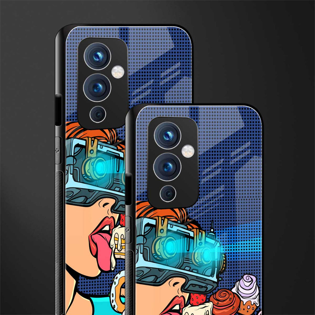 vr dessert back phone cover | glass case for oneplus 9