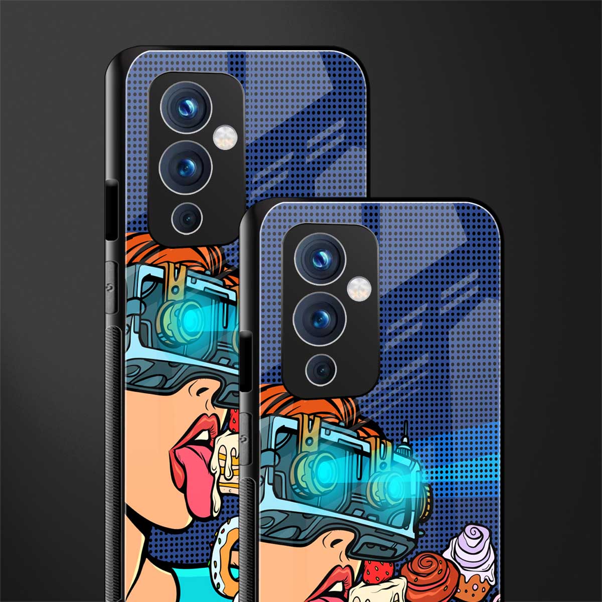 vr dessert back phone cover | glass case for oneplus 9