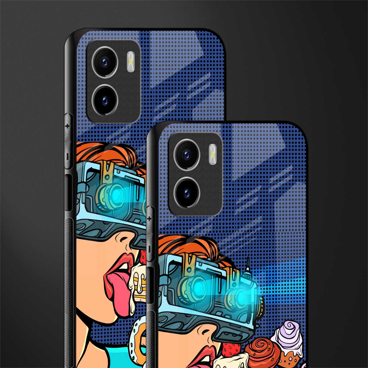 vr dessert back phone cover | glass case for vivo y72