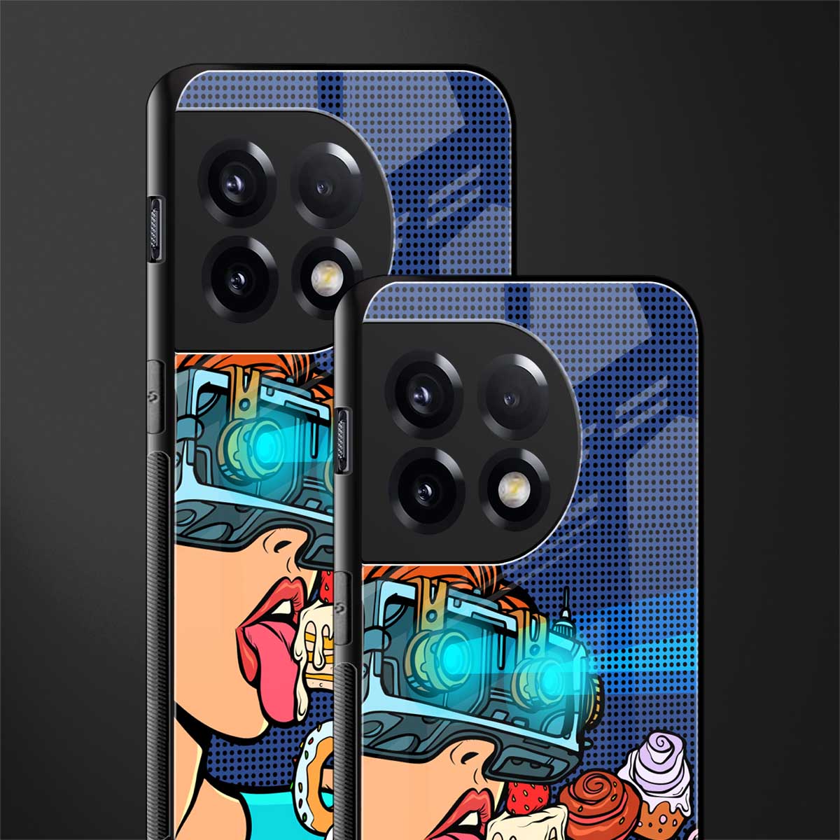 vr dessert back phone cover | glass case for oneplus 11r