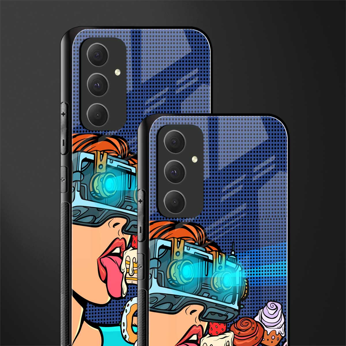 vr dessert back phone cover | glass case for samsung galaxy a54 5g