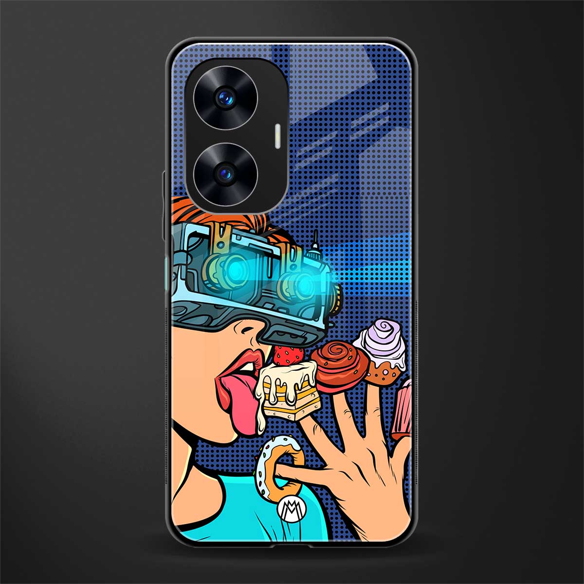 vr dessert back phone cover | glass case for realme c55