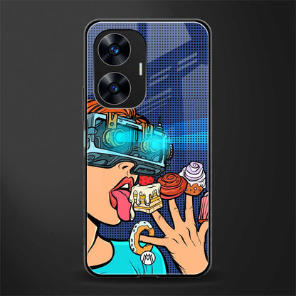 vr dessert back phone cover | glass case for realme c55