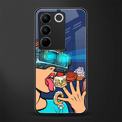 vr dessert back phone cover | glass case for vivo v27 pro 5g