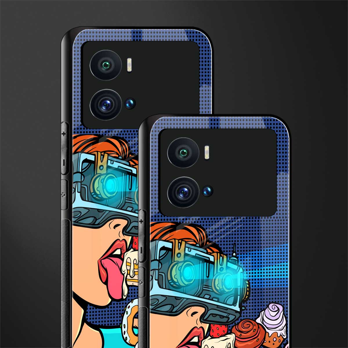 vr dessert back phone cover | glass case for iQOO 9 Pro