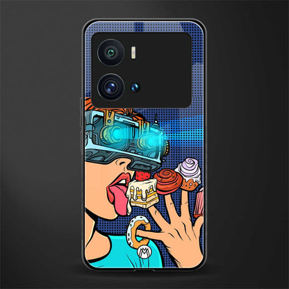 vr dessert back phone cover | glass case for iQOO 9 Pro