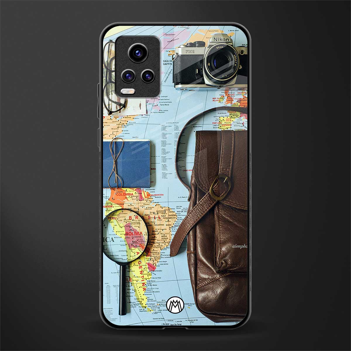 wanderlust back phone cover | glass case for vivo y73