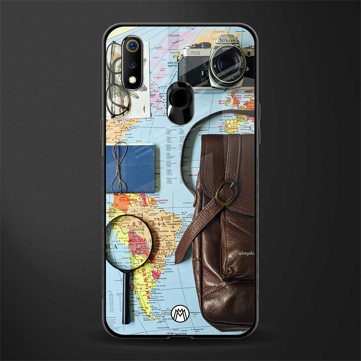 wanderlust glass case for realme 3 image